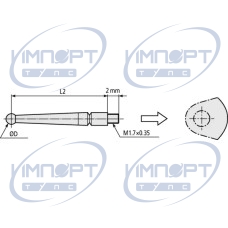 Щуп для серии 513 D=˜2 мм, длина 11,2 мм, карбид 103010 Mitutoyo