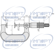 Дисковый микрометр, диски из закаленной стали 0-25 мм, диск=20 мм 123-101 Mitutoyo Дисковый микрометр, диски из закаленной стали 0-25 мм, диск=20 мм 123-101 Mitutoyo