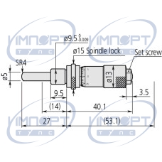 Микрометрическая головка, малая стандартного типа 0-13 мм, 0,01 мм, сферическая, с фиксатором шпинделя 148-803-10 Mitutoyo Микрометрическая головка, малая стандартного типа 0-13 мм, 0,01 мм, сферическая, с фиксатором шпинделя 148-803-10 Mitutoyo