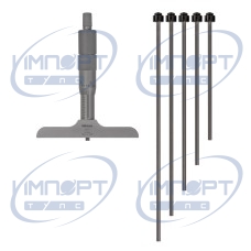 Микрометр-глубиномер, сменные стержни 0-6", основание 4" 129-132 Mitutoyo Микрометр-глубиномер, сменные стержни 0-6", основание 4" 129-132 Mitutoyo